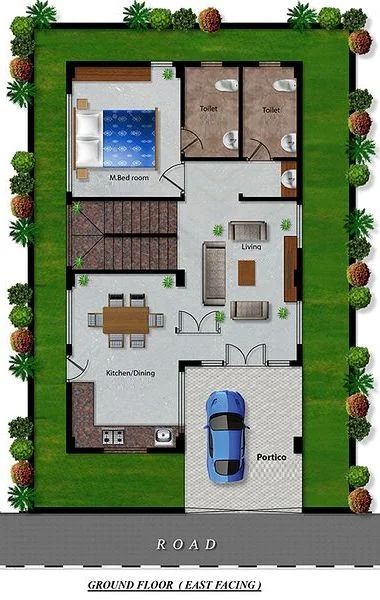 35 50 House Plans India, 1bhk House Plan, Home Map Design, 30x50 House Plans, South Facing House, Budget House Plans, North Facing House, 20x40 House Plans, 30x40 House Plans