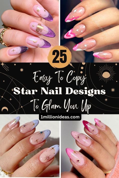 25 Easy To Copy Star Nail Designs To Glam You Up