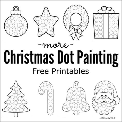 Free printable Christmas dot painting worksheets for kids. These work great with Do a Dot Markers or bingo markers. toddlers | preschoolers | kid activity Christmas Dot Painting, Free Printable Christmas Worksheets, Christmas Worksheets Kindergarten, Camp Christmas, Dot Marker Printables, Kids Advent, Free Printables For Kids, Center Organization, Preschool Winter