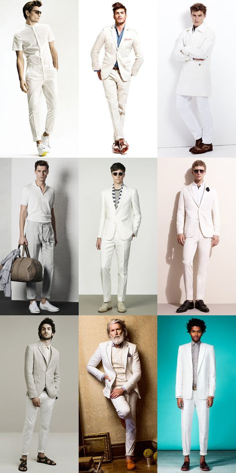 Men’s 2014 Spring/Summer Fashion Trend: White-On-White Lookbook Inspiration Sharp Outfits, White Christmas Outfit, Christmas Outfit Men, White Party Outfit, Party Outfit Men, Spring Summer Fashion Trends, Lookbook Inspiration, Mens Spring Fashion, All White Outfit