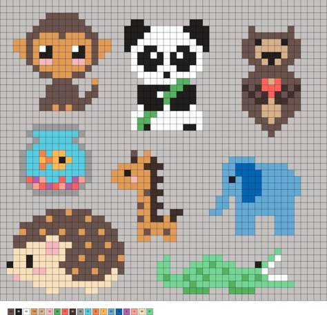 Hama Beads Animals, Easy Perler Bead Patterns, Melty Bead Patterns, Easy Perler Beads Ideas, Fuse Bead Patterns, Perler Bead Templates, Diy Perler Bead Crafts, Hama Beads Patterns, Pola Kristik