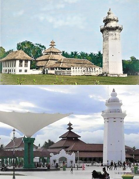 Moskee te Bantam bij Serang, voor1880, ,., Mesjid Agung Banten, Serang, 2019 Indonesian Mosque, Masjid Agung, Tempo Doeloe, Pencak Silat, Cirebon, World Cultures, Islamic Art, Old Photos, Statue Of Liberty