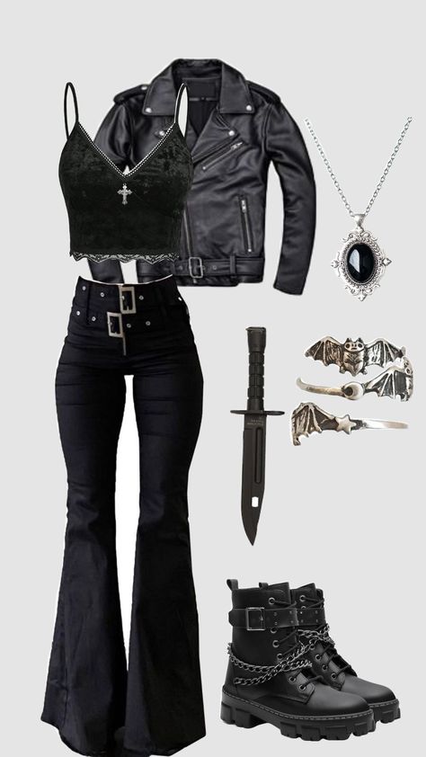 Isabella Lightwood Outfits, Bikercore Outfit, Tough Girl Outfits, Tough Girl Outfit, Shadowhunter Outfit, Rockstar Fits, Isabella Lightwood, Supernatural Outfits, Man Eater