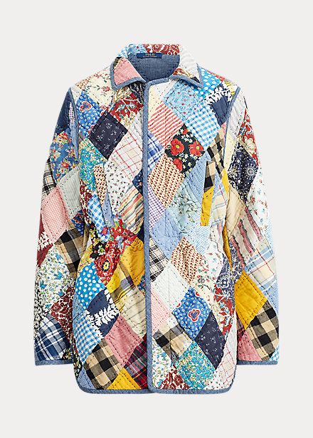 Quilt Patchwork Jacket for Women | Ralph Lauren® CH Patchwork Jackets For Women, Quilt Jackets, Quilted Jacket Pattern, Patchwork Quilt Jacket, Quilt Clothes, Quilt Coats, Cute Outfits With Shorts, Upcycled Jackets, Quilted Clothing