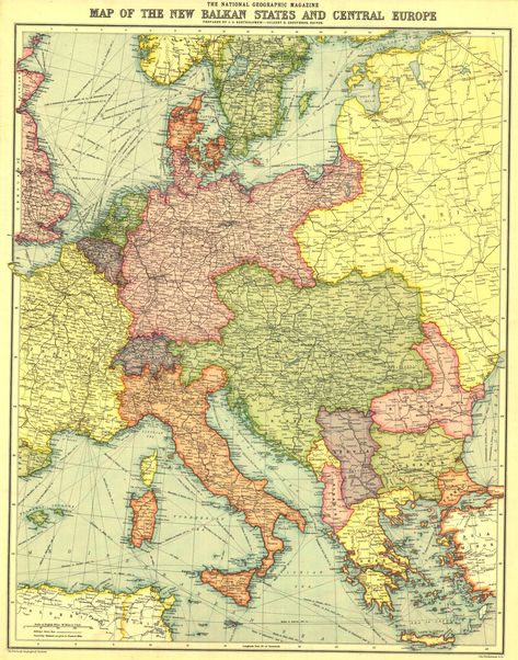 1914 New Balkan States and Central Europe Map - Etsy Canada Europe 1914, National Geographic Maps, European Map, Geography Map, Germany Map, National Geographic Magazine, Ancient Maps, Map Globe, Europe Map