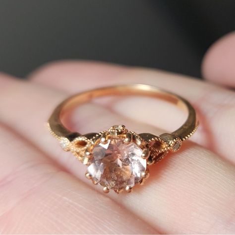 Morganite diamond ring