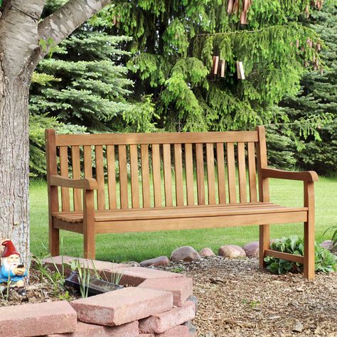 Garden Bench Seating, Teak Garden Bench, Patio Benches, Outdoor Garden Bench, Wooden Garden Benches, Mission Style, Teak Outdoor, Wooden Garden, Garden Bench