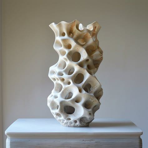 Coral ceramic sculpture Coral Sculpture Decor, Coral Furniture, Natural Forms Gcse, Parametric Furniture, Rhino Grasshopper, Halloween Tea Party, Sculpture Vase, Coral Sculpture, Brooch Ideas