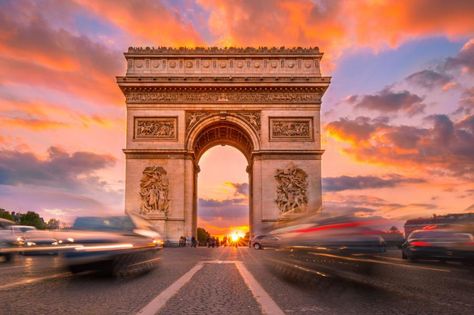 Arc De Triomphe, Paris Aesthetic Laptop, George Washington Bridge, Champs Elysees, Blue Hour, Laptop Wallpaper, Travel Information, Photo Tips, How To Take, Night Time