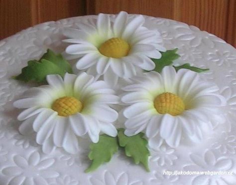 Fondant Daisies in “Flowers” — Photo 1 of 7 (easy daisy tutorial) Daisy Tutorial, Deco Cupcake, Daisy Cake, Sugar Paste Flowers, Sugar Flowers Tutorial, Fondant Flower Tutorial, Daisy Cakes, Icing Flowers, Gumpaste Flowers