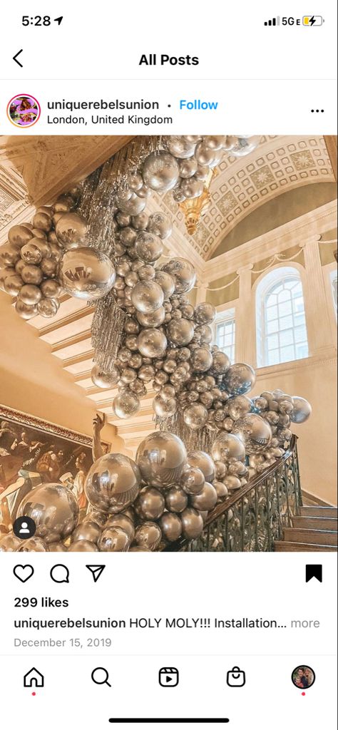 Balloon Staircase, Staircase Installation, Balloons Galore, Wedding Toss, Bubblegum Balloons, Balloon Installation, Silver Balloon, Wedding Reception Inspiration, Balloon Wall