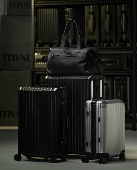 A bag for every journey, seamlessly pairing with any travel gear.   #MVSTSelect #Mvst #Trek #Suitcase #Bag Travel Suitcase Aesthetic, Aluminum Suitcase, Mens Suitcase, Hair Inspiration Long, Suitcase Bag, Suitcase Set, Luxury Lifestyle Dreams, All Black Everything, Suitcase Traveling