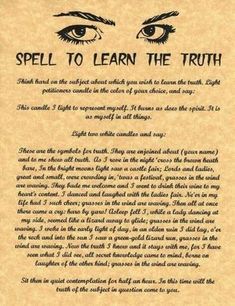 Truth Spell, Book Of Shadows Pages, Witchcraft Spells For Beginners, Spells For Beginners, Magia Das Ervas, Magic Spell Book, Magick Spells, Wiccan Spell Book, Witchcraft Spell Books