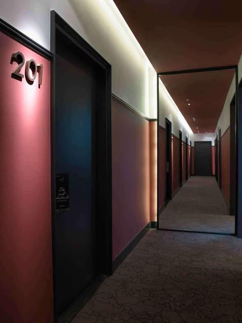 Gilles & Boissier | Chess Hotel Paris | Paris Apartment Corridor, Hotel Corridor, Hotel Hallway, Corridor Design, Corridor Lighting, Hotel Interiors, Paris Design, Hotel Interior, Paris Hotels