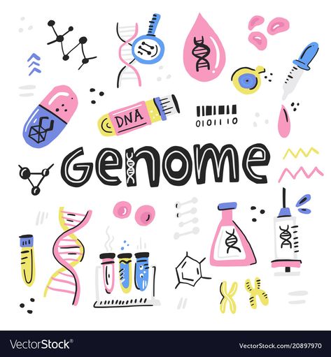 Human Genome Project, Genome Illustration, Dna Doodle, Nano Technology, Genetics Aesthetic, Biotechnology Art, Dna Drawing, Investigatory Project, Biology Drawing