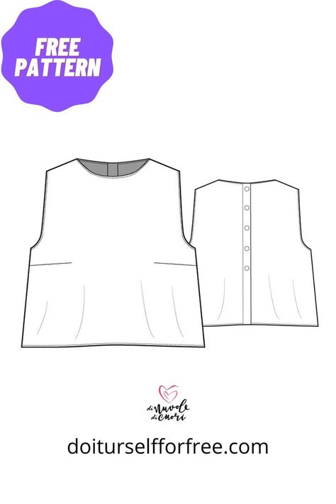 Celeste Top Sewing Pattern For Women Free Patterns Womens Clothing, Free Linen Shirt Pattern, Linen Shirt Sewing Pattern Free, Easy To Sew Tops For Women, Box Top Pattern Free, Do It Yourself For Free Sewing Patterns, Women’s Shirt Patterns, Vest Top Sewing Pattern, Free Womens Top Sewing Pattern