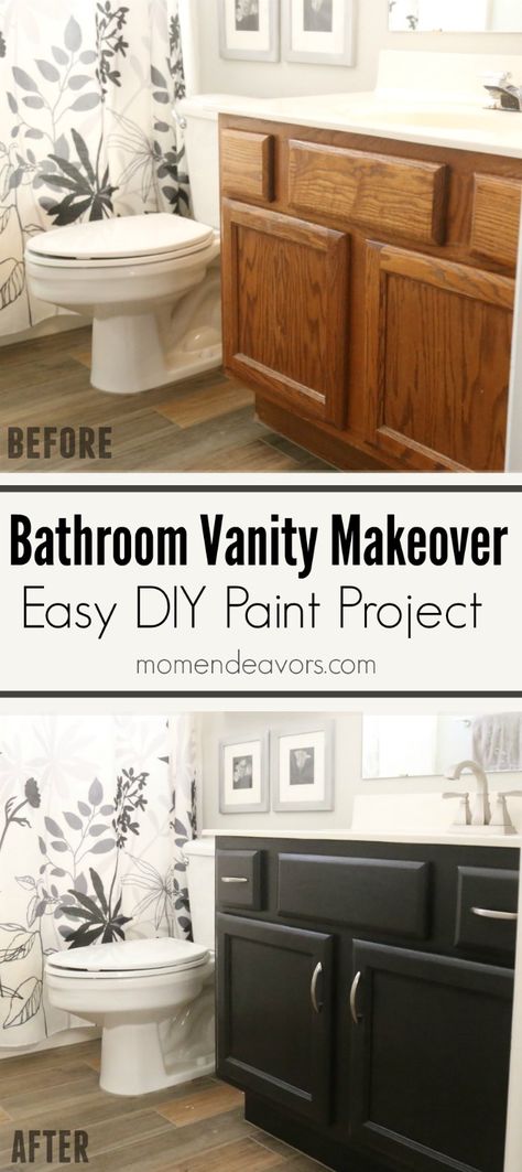 Bathroom Cabinet Makeover, Bathroom Cabinets Diy, Painting Bathroom Cabinets, Easy Diy Paint, Diy Paint Projects, Vanity Makeover, Bathroom Vanity Makeover, Diy Bathroom Vanity, Diy Vanity