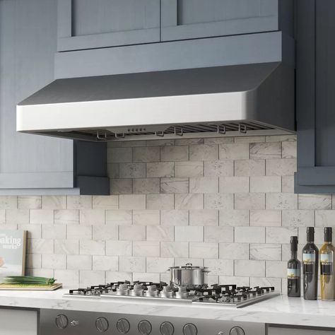 Cosmo 36" 500 CFM Ducted Under Cabinet Range Hood in Stainless Steel | Wayfair Whimsy Kitchen, Stainless Steel Hood Vent, Under Cabinet Range Hoods, Kitchen Hood Design, Major Kitchen Appliances, Convection Range, Cabinet Range Hood, Kitchen Hood, Kitchen Appliance Packages