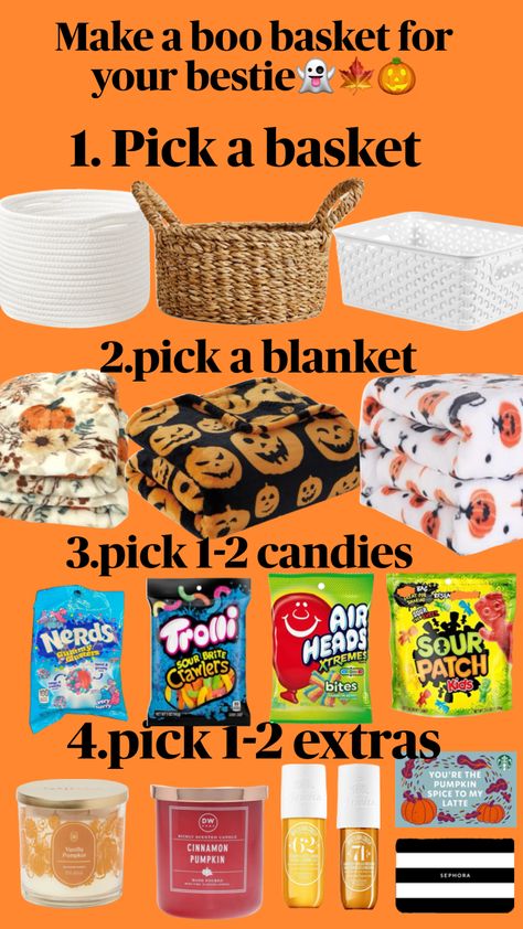 #boo basket🎃🍁👻 #make one for your bestie or someone you know Boo Basket Ideas For Best Friend, Boo Basket Ideas, Boo Baskets, Halloween Gift Baskets, Boo Basket, Christmas Baskets, Fall Gifts, Halloween Boo, Basket Ideas