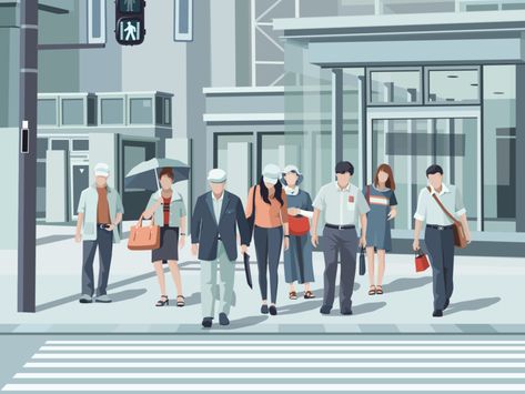 People Crossing Street Illustration street crossing busy city grey traffic people illustration People Crossing Street, Street Crossing, Street Illustration, Train Illustration, Traffic People, City People, Street Portrait, Busy City, City Illustration