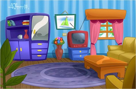 Living Room Clipart, Living Room Cartoon, Room Cartoon, Animated Pictures, Cartoon House, Islamic Cartoon, Living Room Background, Cartoon World, Cartoon Background