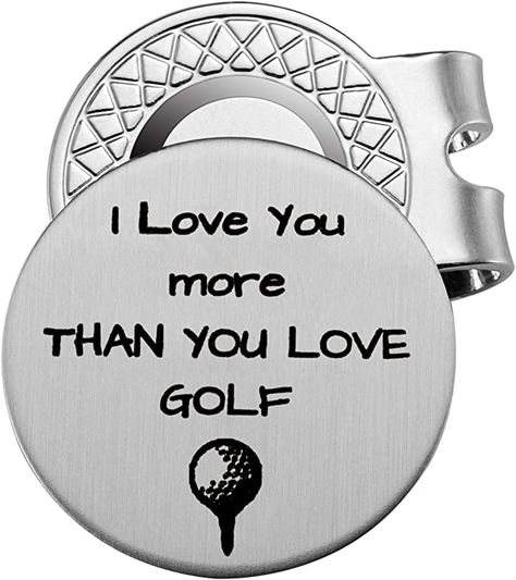 Golf Ball Marker with Magnetic Hat Clip Golf Gift for Husband Boyfriend Dad - I Love You More Than You Love Golf' - Golf Accessories for Men - A Perfect Mens Gift for Golf Lovers Valentines Day Gifts Boyfriends, Magnetic Hat Clip, Golf Christmas Gifts, Golf Lover Gifts, Golf Gifts For Men, Hat Clip, Golf Gift, Golf Ball Markers, Golf Lover