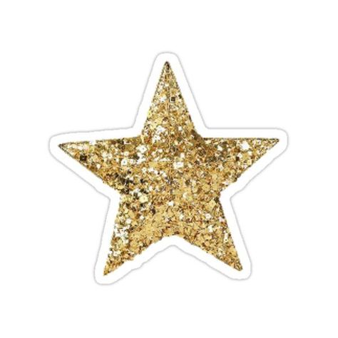 Gold Glitter Star Sticker by michaelsonc coll Golden Stickers, Sticker Design Ideas, Stickers To Print, Gold Star Stickers, Stickers For Journaling, Stickers Transparent, Stickers Collage, Sticker Aesthetic, Gold Glitter Stars