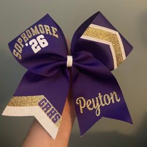 Senior Bows, Senior Night Cheer, Cute Cheer Bows, Sideline Cheer, Blue Cheer, Senior Gifts, Senior Night, Cheer Bow, Cheer Bows