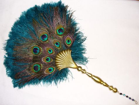 Teal Victorian Peacock Fan from http://www.sapphireandsage.com Peacock Feather Fan, Peacock Colours, Peacock Fan, Feather Fans, Victorian Accessories, Antique Fans, Peacock Theme, Peacock Colors, Peacock Decor