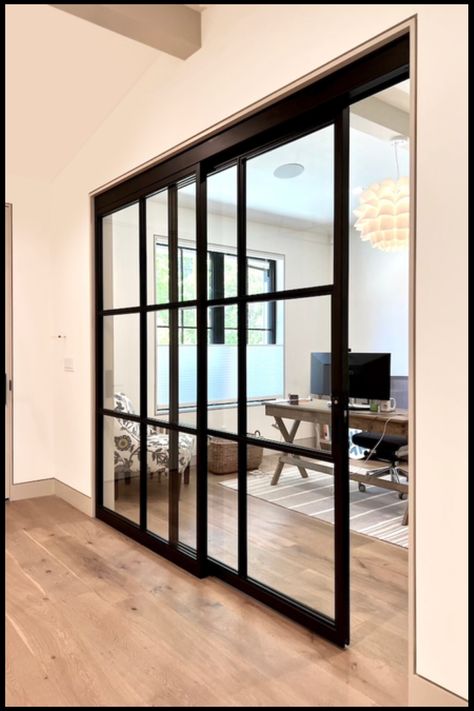 Interior Sliding Door Sysytem Modern Sliding Glass Doors, Sliding Door Room Dividers, Steel Door Design, Modern Sliding Doors, Sliding Pocket Doors, Sliding Door Design, Divider Design, Open Plan Kitchen Living Room, Sliding Door Systems