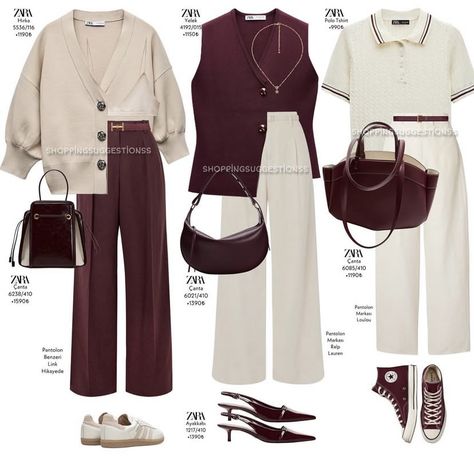 Burgundy Dress Outfit, Casual Classy Outfits, Street Style Outfits Casual, Sporty Women, Capsule Wardrobe Women, Look Adidas, Fall Winter Fashion, Classic Outfit, Beige Outfit