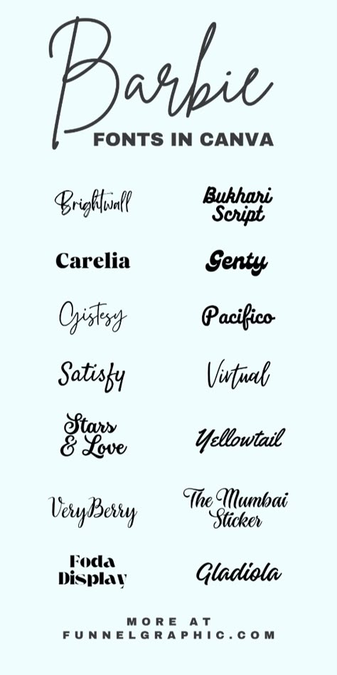 Barbie Fonts In Canva Vogue Font Canva, Canva Girly Elements, Barbie Canva Elements, Free Canva Graphics, Girly Canva Fonts, Bubble Font Canva, Canva Design Inspiration, Barbie Font Canva, Cute Fonts Canva