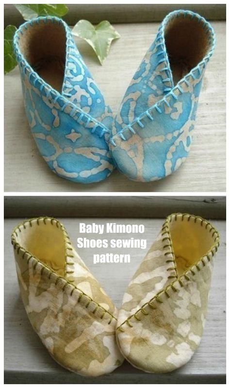 Baby Kimono Shoes sewing pattern. Here's a fabulous pattern for some really beautiful soft and sweet shoes for your little baby. The pattern is perfect for beginner sewers. Kimono Slippers, Kimono Shoes, Baby Shoes Diy Pattern, Felt Baby Shoes, Baby Shoes Diy, Baby Kimono, Baby Shoes Pattern, Diy Bebe, Baby Sling