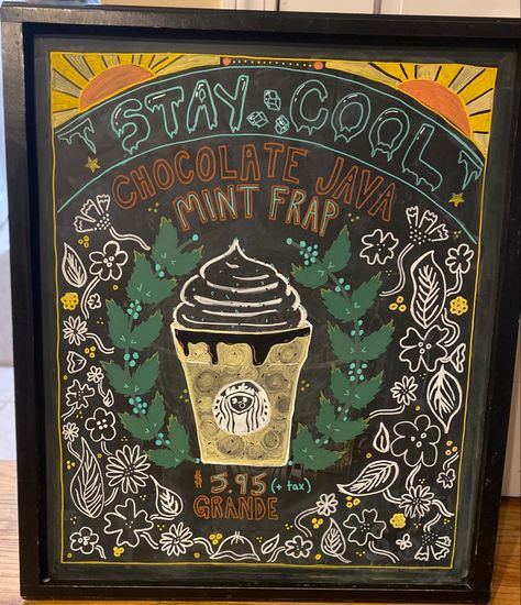 Chalk Art Coffee, Starbucks Sign, Starbucks Poster, Cafe Chalkboard, Coffee Chalkboard, Summer Chalkboard, Pikes Place, Starbucks Art, Starbucks Summer