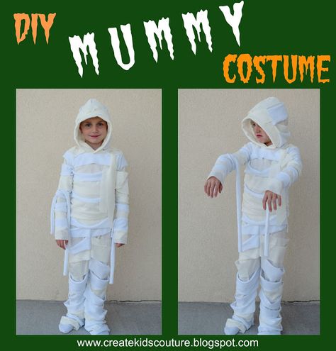 Create Kids Couture: Day 8: Mummy Costume Mummy Costume Kids, Kids Mummy Costume, Diy Mummy Costume, Create Kids Couture, Mummy Costume, School Costume, Costume Tutorial, Pumpkin Costume, Halloween Goodies