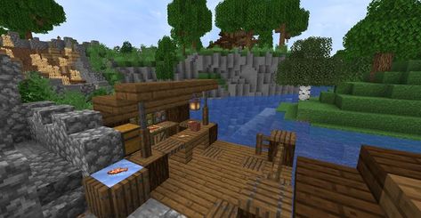 Minecraft Fish Market, Fish Market, Fishing Decor, Minecraft Ideas, Minecraft Houses, Minecraft, Video Games, Fishing, Pool