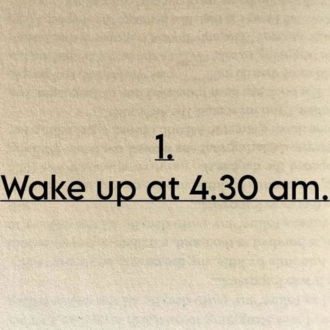 Save it & Share with your friends! ❤️ 📌 Normalize this by Age 25: 1. Wake up at 4.30 am. 2. 4 hours of deep work. 3. Cook your own food. 4. Keep your life private. 5. Spend 1 hour in the gym. 6. Sleep 7-8 hours daily. 7. Meditate 15+ minutes. What else would you add? . . . Books, books reels, book reading, books quotes, bookstagrams, book recommendations, book lessons, books insights, books summary, inspirational quotes, inspirational thoughts, motivational quotes, thoughts quotes, life qu... 4:30 Am, Thoughts Quotes Life, Books Reels, Books Summary, Wake Up Quotes, 6 Hours Of Sleep, Book Lessons, Deep Work, Reading Books Quotes