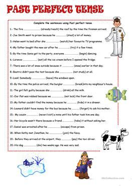 Past Perfect Tense Exercises, Past Perfect Tense, Present Continuous Worksheet, Tenses Exercises, English Grammar Exercises, English Grammar For Kids, Perfect Tense, Grammar Exercises, Middle School Writing