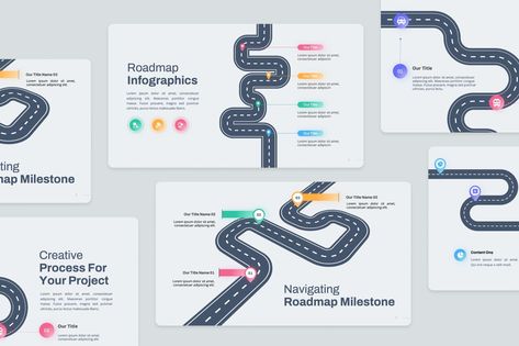 Roadmap Infographics PowerPoint Roadmap Illustration, Roadmap Design, Roadmap Infographic, Ui Design Dashboard, Design Software, Software Design, Presentation Template, Graphic Design Art, Google Slides