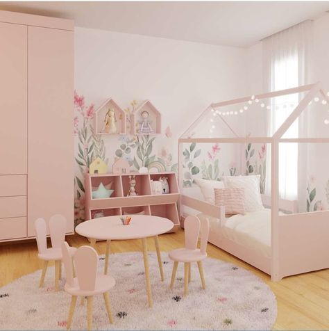 Pink Toddler Rooms, Toddler Bedroom Wall, Toddlers Bedroom, Princess Room Decor, Toddler Bedroom Girl, Kids Room Interior Design, Baby Room Themes, Toddler Girl Room, Kids Bedroom Inspiration