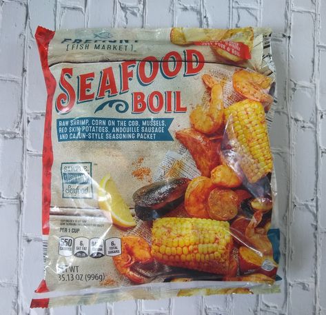 Fremont Fish Market Seafood Boil Seafood Boil Bag, Seafood Boil In A Bag, Frozen Shrimp Recipes, Shrimp Boil Recipe, Bacon Wrapped Scallops, Seafood Boil Recipes, Red Skin Potatoes, Breaded Shrimp, Easy To Cook Meals