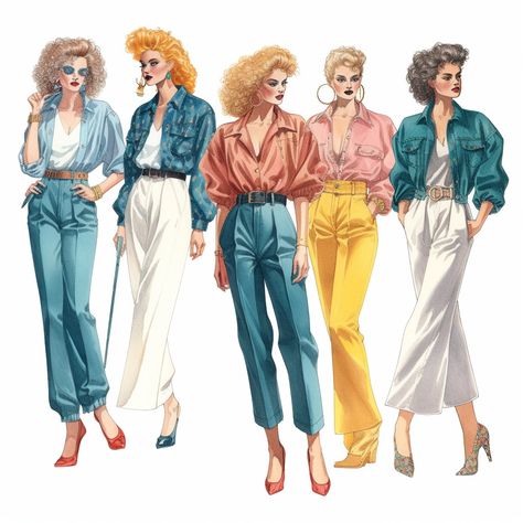 80s Fashion Drawing, 80s Outfits Women 1980s, 80s Fashion For Women 1980s Outfits, 80s Outfits Women, 80s Fashion Women, 1980s Outfits, 1980s Fashion Women, 1980s Fashion Trends, 1980 Fashion