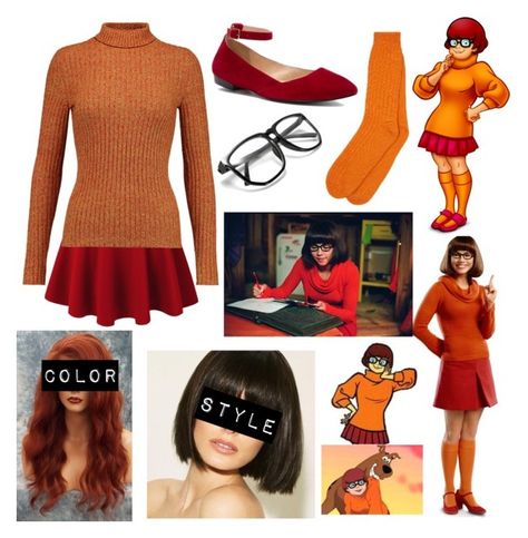 "Velma Dinkley Outfit / Scooby-Doo" by brendon-urie-enthusiast ❤ liked on Polyvore featuring Just Cavalli and Sacha Vilma Scooby Doo Costume, Scooby Halloween Costumes, Vilma Scooby Doo, Scooby Halloween, Velma Costume, Scooby Doo Costumes, Basic Halloween Costumes, Velma Scooby Doo, Crazy Costumes