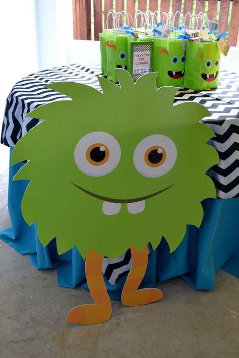 Monsters Birthday Party Ideas | Photo 1 of 32 | Catch My Party Monsters Birthday Party, Monster First Birthday, Little Monster Party, 4de Verjaardag, Little Monster Birthday, Monster 1st Birthdays, Monster Inc Birthday, Monster Birthday Parties, Green Monster