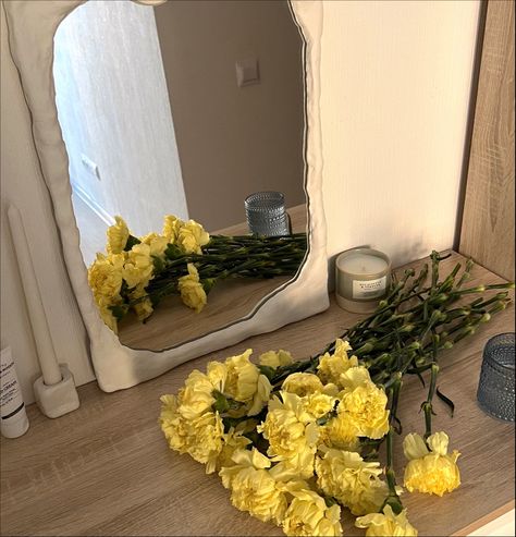 Yellow carnations Yellow Carnations Aesthetic, Carnations Aesthetic, Yellow Carnations, Aesthetic Yellow, Aesthetic Flowers, Nothing But Flowers, Carnation Flower, Eye Wear, Aesthetic Vibes