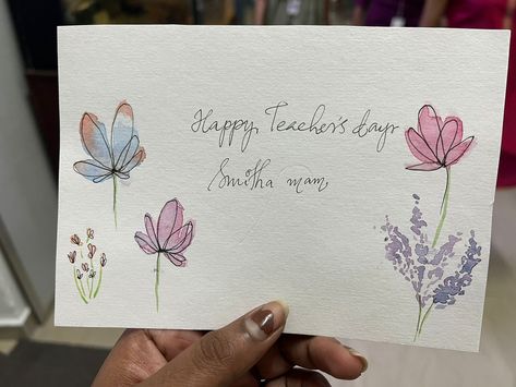 Water colour greeting card idea| painting| watercolor painting Teachers Day Card Watercolor, Teachers Day Greetings, Teachers Day Card, Card Watercolor, Happy Teachers Day, Teachers Day, You Are Amazing, Painting Watercolor, Water Colour