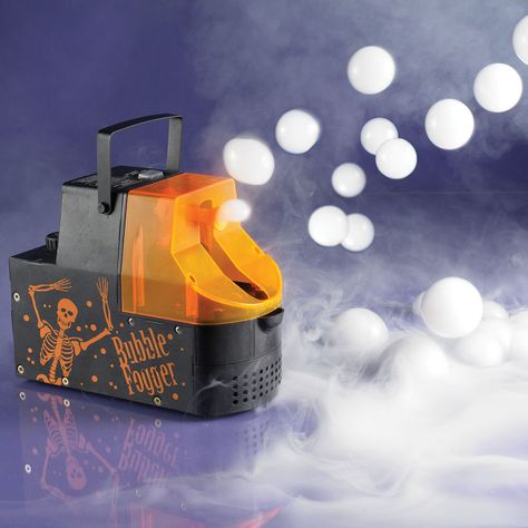 Bubble Fogger Machine -- Really cool! Too bad it has skeletons on it… could otherwise be used for other occasions than Halloween. Fogger Machine, Haunted House Diy, Creepy Carnival, Fog Machine, Bubble Machine, Cool Tech, Hallows Eve, It's Fall, Holidays Halloween