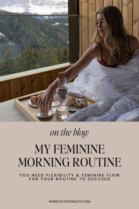 We read about and see morning routines shared on social media literally all the time. We hear about how important they are, and we’re told what we should be doing every day when we wake up. …and now I’m going to cheekily share my routine with you all through the same mediums, BUT I promise this isn’t a “do as I say” sort of routine — it’s about finding what works for you as an individual and what works for your feminine flow. So, here are the four things that my feminine morning routine... Routine Life, Soft Morning Routine, Perfect Self Care Day, Wake Up Morning Routine, Womens Daily Routine, Dream Routine, One Hour Morning Routine, Building A Morning Routine, Health Morning Routine