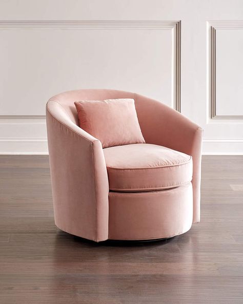 Bernhardt Elizabeth Blush Swivel Chair Pink Swivel Chair, Small Living Room Ideas Cozy, Drawing Room Decor, Gallery Wall Living Room, Bernhardt Furniture, Engineered Hardwood, Furniture Companies, Upholstered Furniture, Swivel Chair