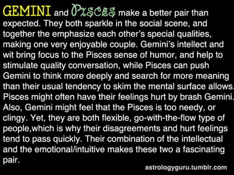 Gemini and Pisces Pisces Gemini Compatibility, Pisces And Gemini, Gemini Relationship, Pisces Compatibility, Gemini Compatibility, Gemini And Pisces, All About Pisces, Gemini Life, Gemini Rising